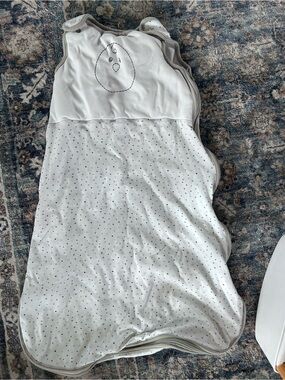 Nested Bean Sleep Sack in Light Gray with Chick Embroidery